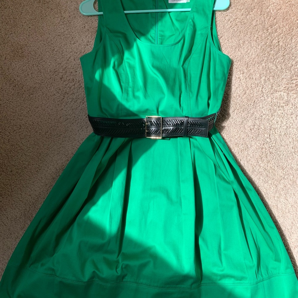 Calvin Klein Emerald Green Sleeveless Dress